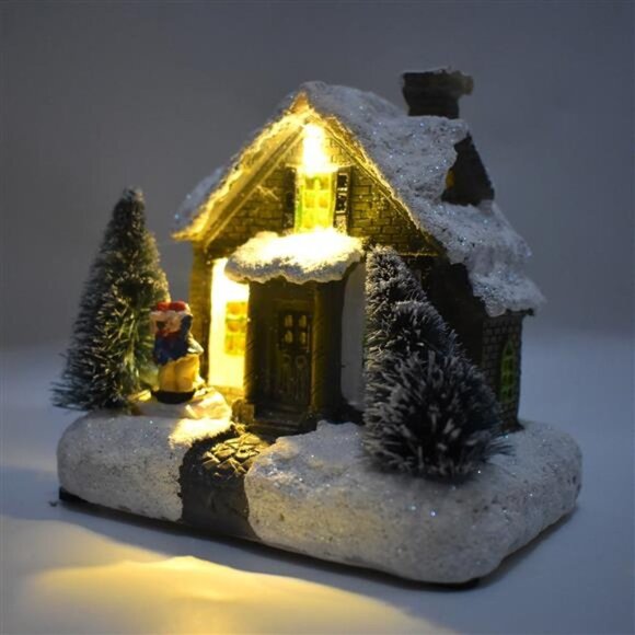 Christmas Scene Village Houses Town with Warm White LED Light Battery Operate - Picture 3 of 4
